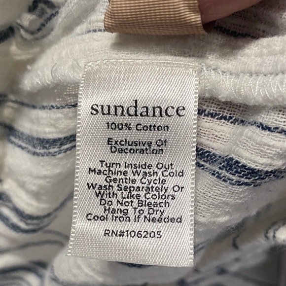 Sundance Blue and White Striped cotton Capri pants - Picture 7 of 7